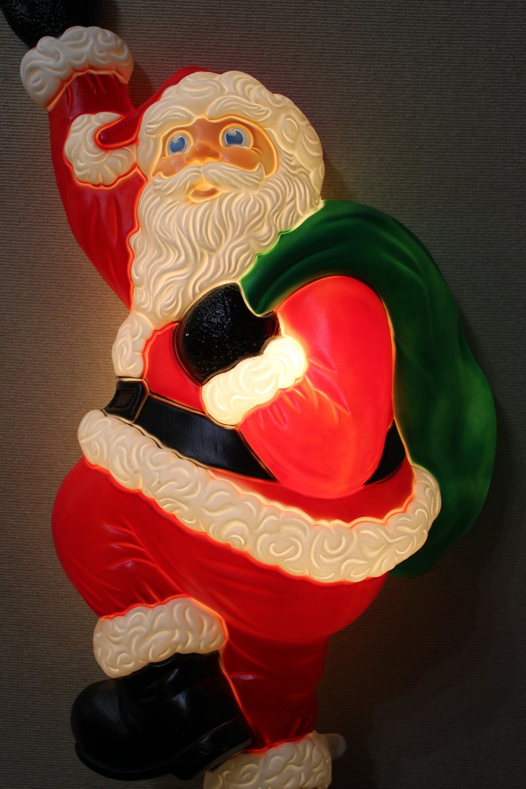 Outlet Vtg XMAS 1999 Grand Venture Climbing Plastic Santa Claus Blow Mold 38” Wall